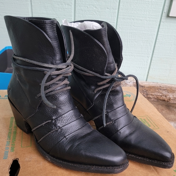 John Fluevog Luana Autry Western Leather Boots 10 - Picture 3 of 9